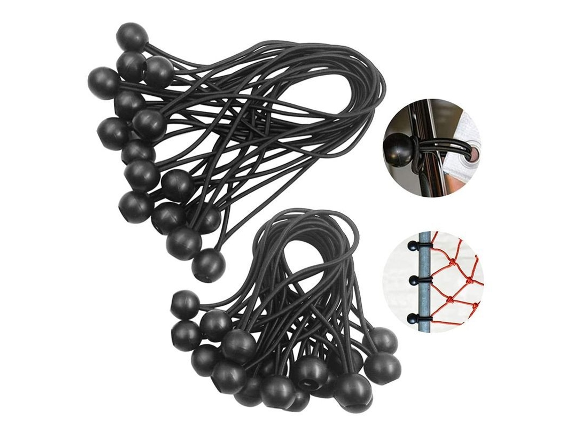 Tensores Elásticos Negros Para Carpa, Tienda De Camping, Toldos Y Cortinas - 30 Piezas