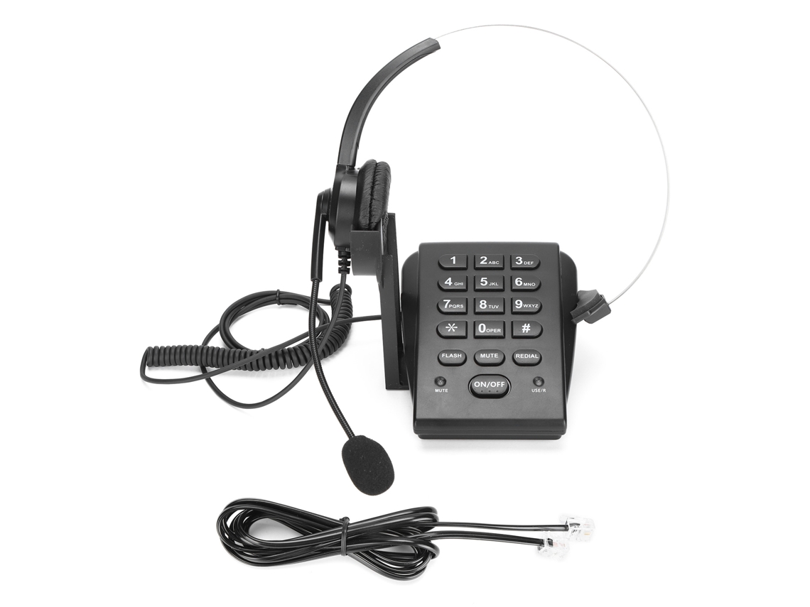 Aetheria telefone com Fio com Fone de Ouvido Centro de Chamadas Microfone Omnidirecional para Escritório Casa