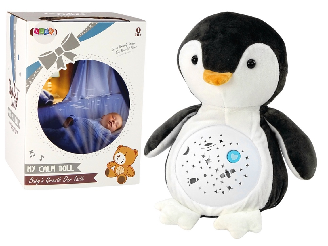 Pinguim de Pelúcia Interativo 26 Cm com Luzes e Melodias Diurnas/noturnas BRILVIBERA