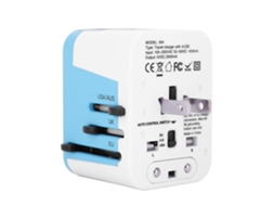 Laxiscreed Adaptador De Corrente Universal Com 4 Portas Usb E 3500ma, Compatível Com Tomadas Globais