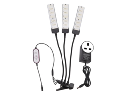 2026 luz de Crecimiento Led de Pinza Con Cuello de Cisne Tres Cabezas Espectro Completo Y Temporizador para Plantas Suculentas 100 240v Plug Uk