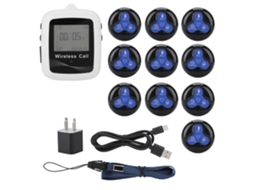 Sistema De Pager Restaurante Ctw07 + Ctt23 Receptor De Pulso Móvel Sem Fio 10 Transmissores