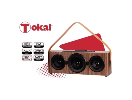 Alto Falante Sem Fio Portátil Com Rádio Fm, Suporte Para Telefone E Alça Tokaï Tokai