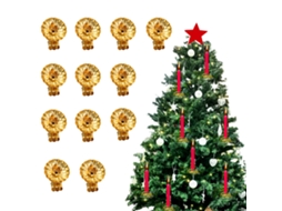 Laxiscreed Clips De Metal Para Velas De Natal, Pack Com 12 Peças Douradas De Alta Qualidade