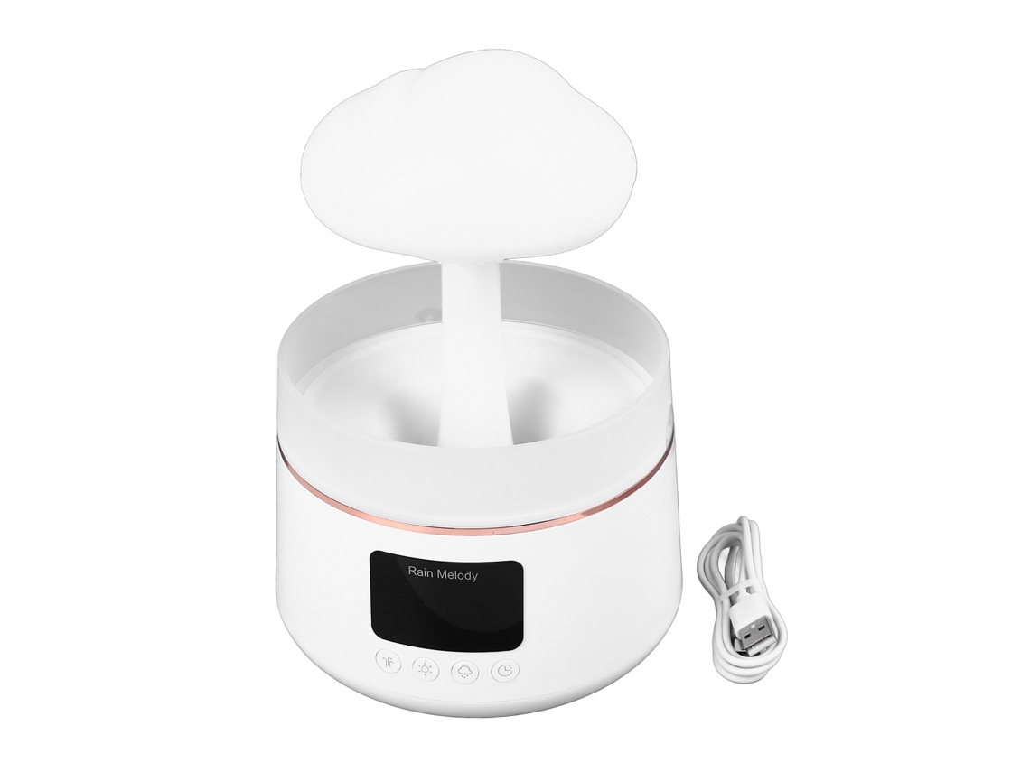 Humidificador Difusor de Óleos Nuvem de Chuva com Luz Noturna Timer e Ruído Branco S/MARCA