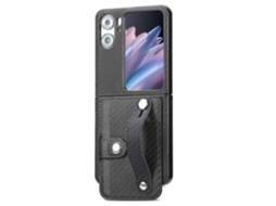 Capa Traseira Para Celular Oppo Find N2 Com Suporte Para Pulso E Carteira Para Cartões.