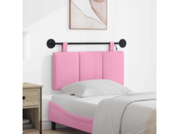 Vidaxl Cabeceira Suspensa Com Luz Led Rosa Tecido