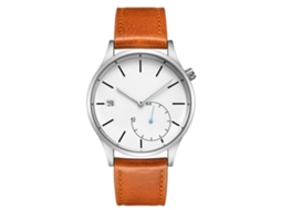 Reloj De Pulsera Masculino Redondo De Cuarzo Con Correa De Cuero Pu Estilo Fashion