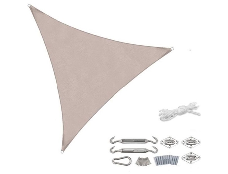 Vela de sombra triangular à prova dágua Sekey com proteção UV, com corda grátis e kit de montagem, 3 × 3 × 3m cinza SEKEY