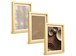 Composição De Quadros Na Paredeestruturas Com Texturas Minimalistas Moldura Dourada Quadros Para A Sala De Estar Espelharte (3 Peças 20x30 Cm)