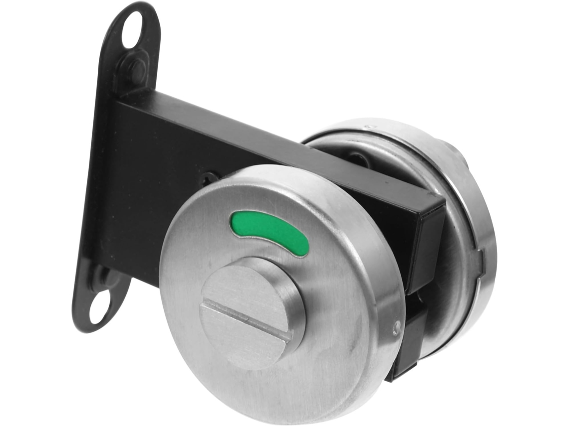 Fechadura De Ocupado / Indicador De Banheiro Em Aço Inoxidável Preto 53mm Simples
