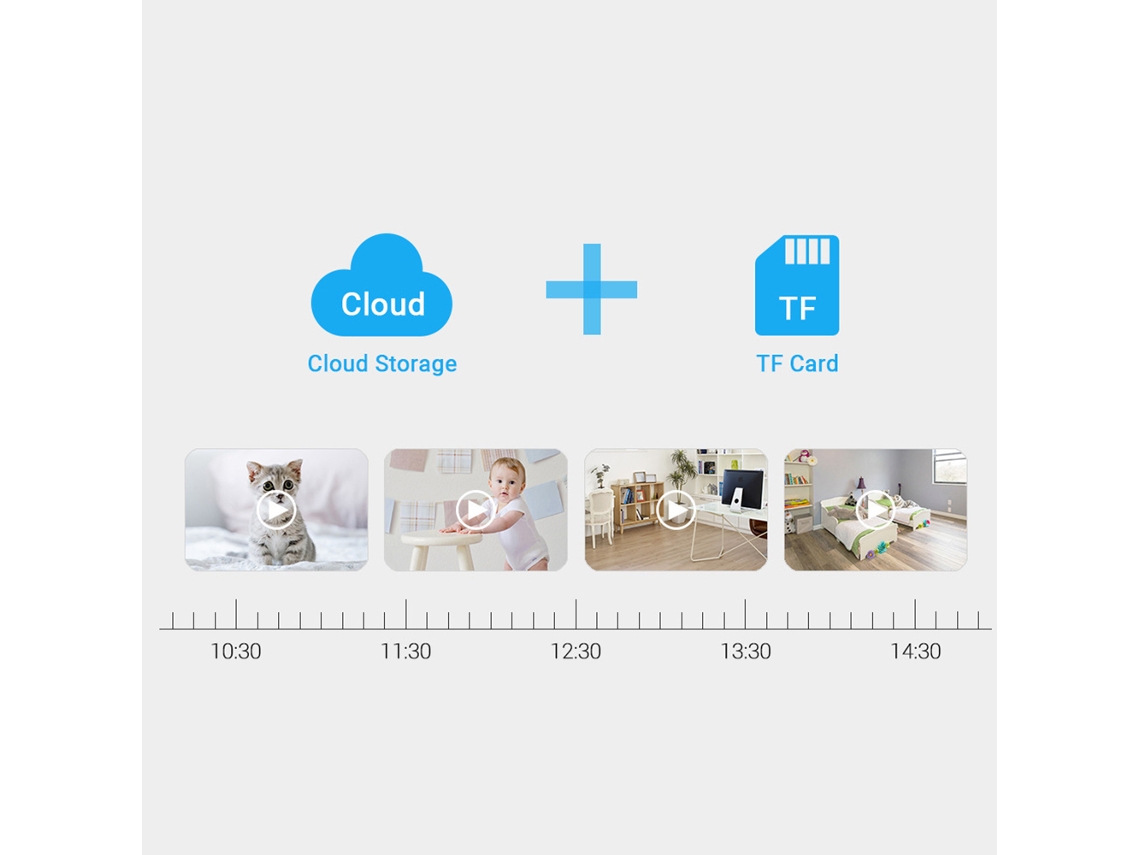 Câmera Wi-Fi inteligente para ambientes internos, 720p, com visão noturna, áudio bidirecional e detecção de movimento para bebês, animais de estimação e crianças.