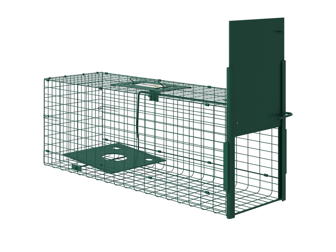 Cage Attrape Animaux Nuisibles 1 Entrée Dim. 80l X 25l X 30h Cm Vert Foncé