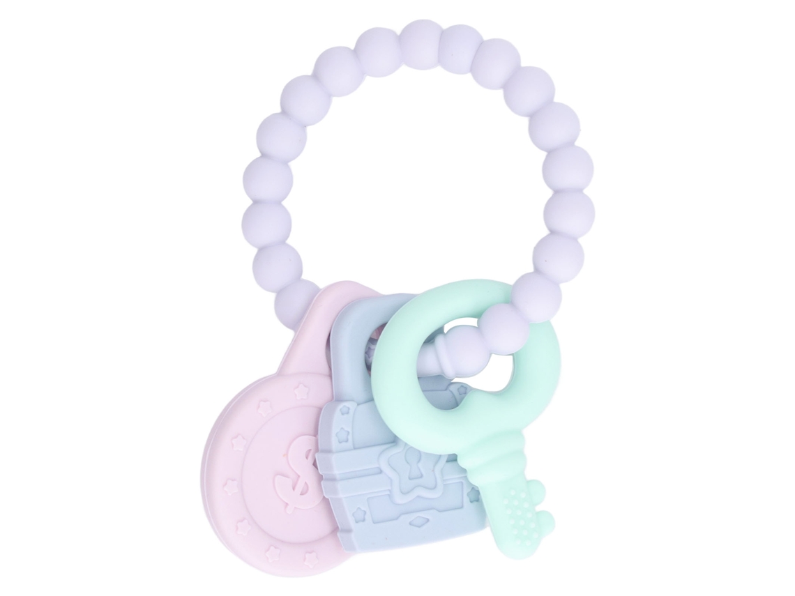 Mali mordedor Pulseira de Silicone para Bebê Alivio de Gengivas Seguro Multifuncional Cinza