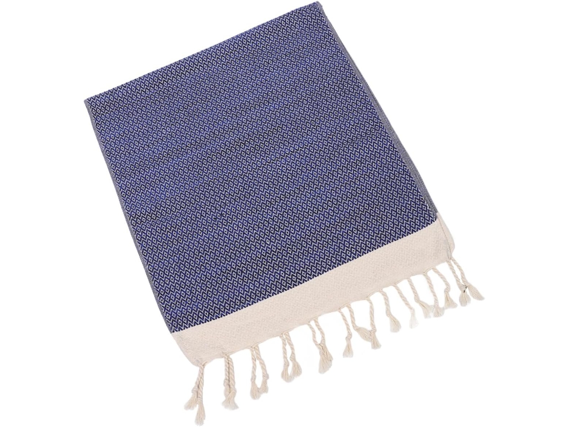 Guardanapo De Algodão Azul, 100x45cm, Estilo Rústico