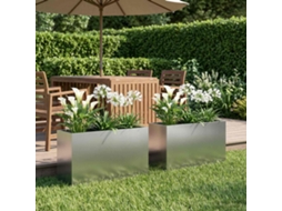 Vidaxl Vaso De Jardim 2 Unid. Prateado 80 X 30 X 50 Cm Aço Galvanizado