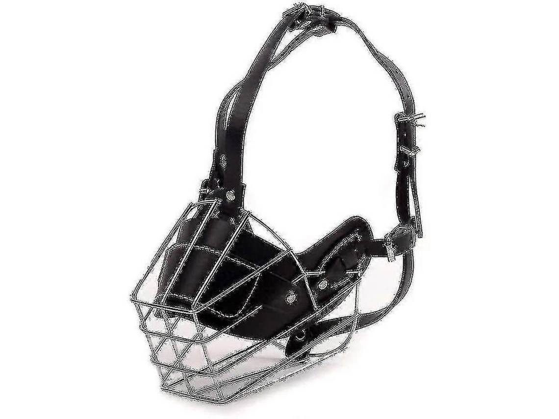 Bocina De Acero Resistente Para Perros Grandes Bull Terrier Anti Mordedura Anti Ladrido Ajustable M
