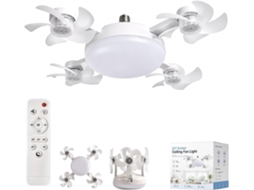 Ventilador De Teto Com Soquete E27, 2 Em 1, Silencioso, Led, Controle