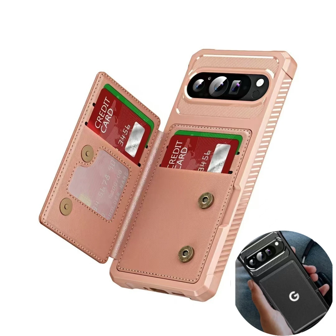 (dourado, Pixel 10 Pro Xl) Capa Tipo Carteira Com Compartimento Para Cartão E Proteção Contra Impactos.