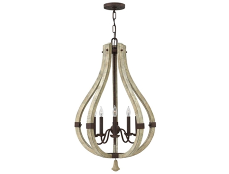 Chandeleiro HINKLEY Hk-Middlefield5 Middlefield Solid Wood Wood Aço E14 5 Bulbos