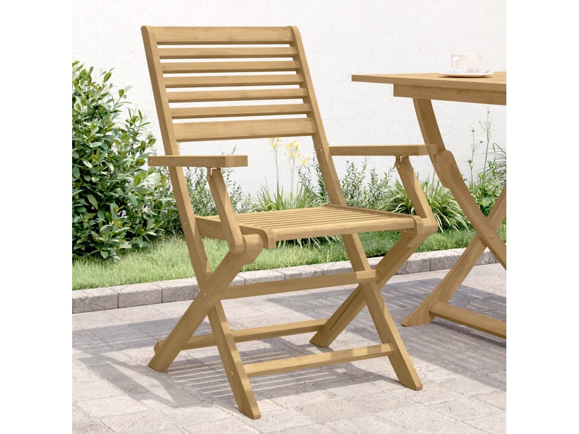 Vidaxl Cadeiras Jardim Dobráveis 2 Pcs 54,5x61,5x86,5 Cm Acácia Maciça