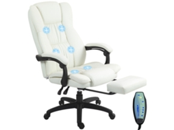 Poltrona de Massagem Reclinável com Altura Ajustável, Apoio para os Pés Retrátil e Controle Remoto, 68,5x68,5x113 121 Cm Cream op