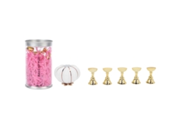 Suporte De Exibição De Unhas Em Forma De Abóbora Cerâmica Dourado Com Imanes Para Salão E Diy Prática