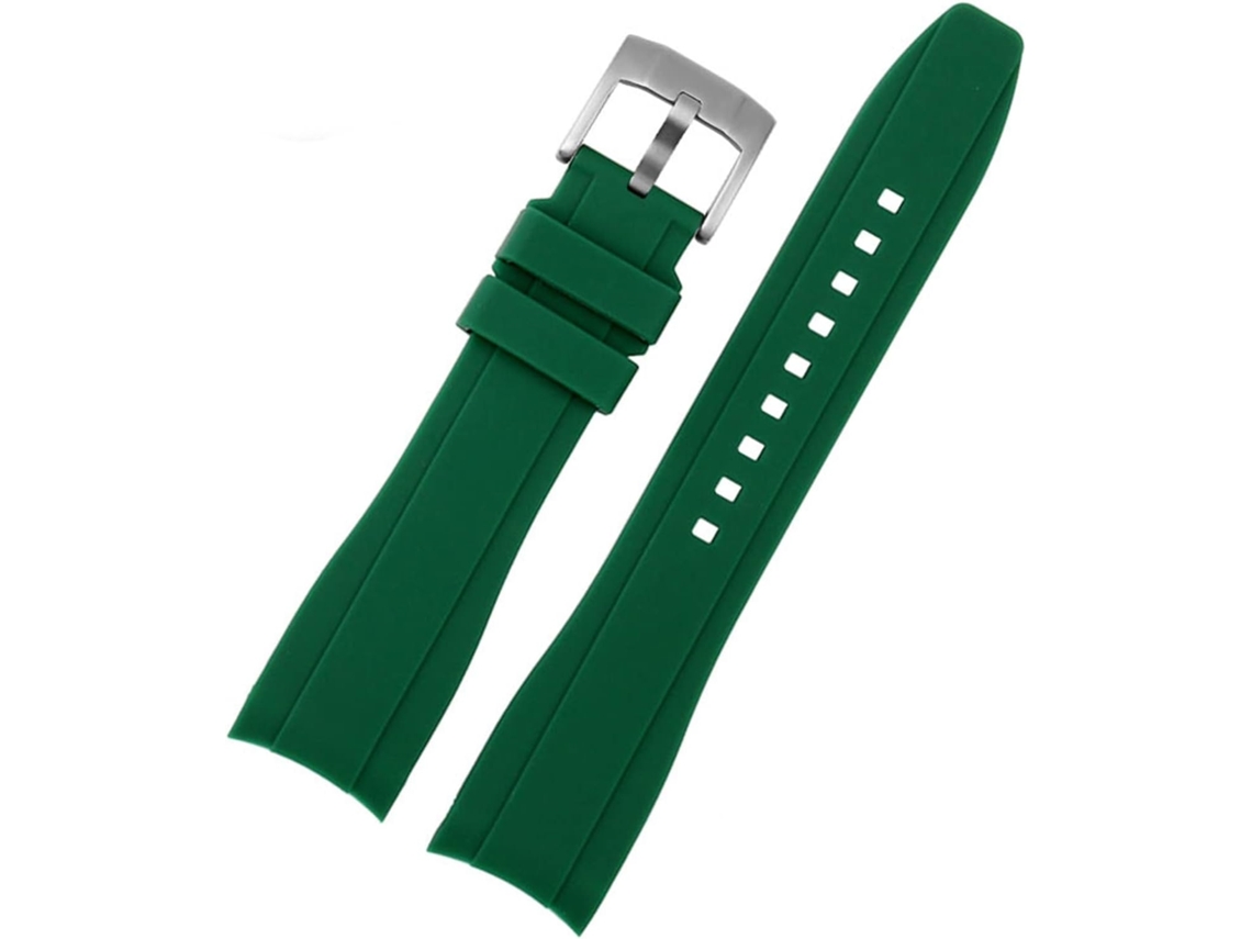 Pulseira de couro com 24 Mm Confortável Água Resistente Fivela Aço Inoxidável S/MARCA