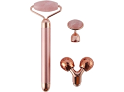 Masajeador Facial Elétrico com Rodillo de Jade, Kit Quartzo Rosa 3 em 1,100% Natural GOKOCO