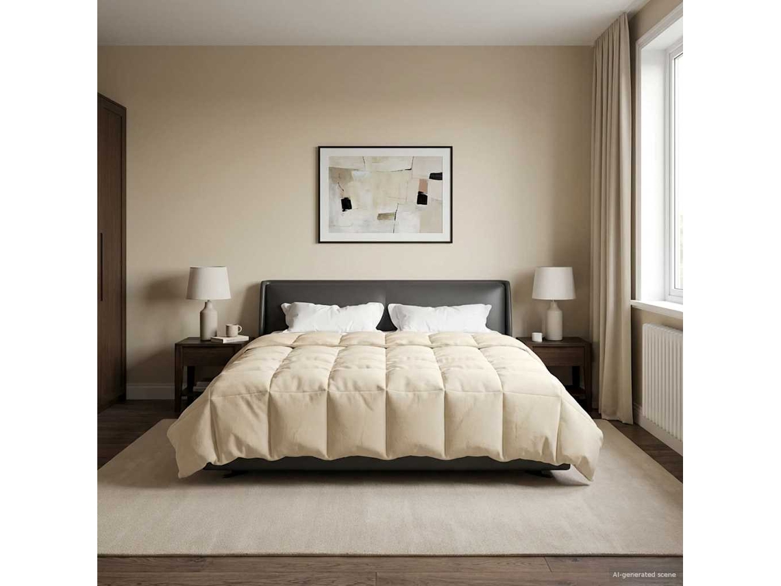 Vidaxl Edredom De Inverno 200 X 200 Cm Inverno Creme Respirável