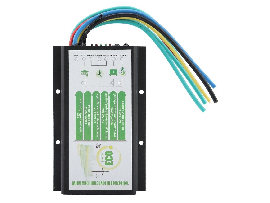 Controlador híbrido eólico-solar DC12V/24V, adaptado para potência de 400W/800W, suporta controle híbrido eólico-solar.