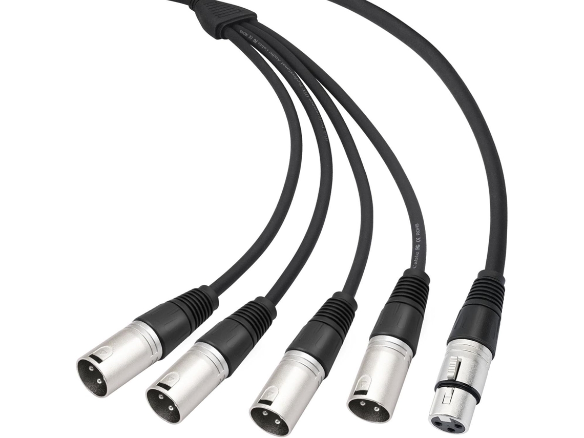 Cabo Adaptador Divisor De Áudio Para Microfone Com 1 Conector Fêmea E Para Dispositivos Compatíveis