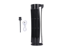 Ventilador Torre Sem Lâmina Oscilação 90° 2 Velocidades Usb Preto