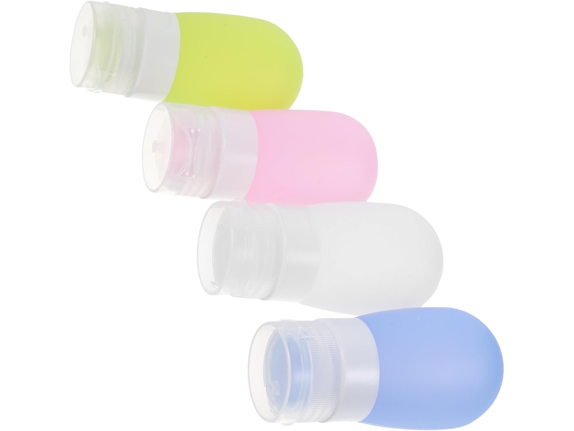 Conjunto de 4 Frascos Reutilizáveis Voyage de 60ml em Silicone