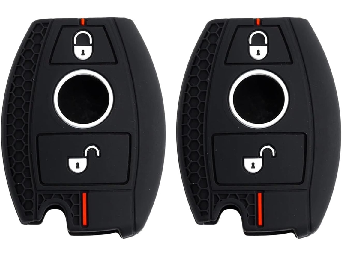 2x Capa De Silicone Para Controle Remoto Carro, Estojo Protetor Para Chaveiro Compatível Com Mercedes Benz Gla Glc Glk