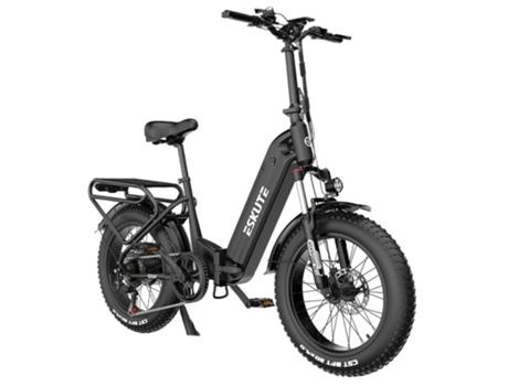 Bicicleta Elétrica ESKUTE Star Dobrável 20X4.0'' Pneu 250W Motor 25Km/H Velocidade Máxima 48V 25Ah Bateria 100Km Alcance Preto