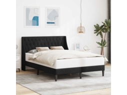 Vidaxl Estrutura Da Cama Com Cabeceira Preto 160 X 200 Cm Veludo