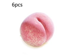 Conjunto de 6 Pêssegos Artificiais de Espuma Modelo de Fruta Alta para Decoração Presente para Crianças com S/MARCA