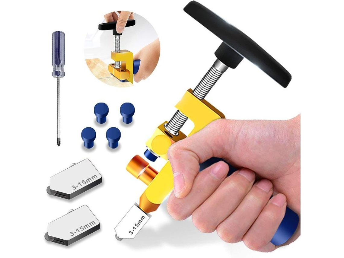 2026 kit de Cortador de Vidro Premium 3 15mm com 2 Cabeças Extras, Ferramenta para Vidros, Espelhos e Vidro Encolado