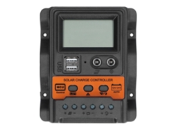 Controlador de carga solar 20a 12v/24v com LCD e duas USB YURU