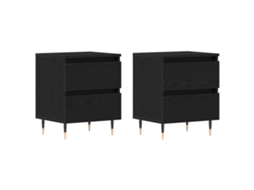 Conjunto 2 Mesa-de-cabeceira Vidaxl Preto Derivados De Madeira (40 X 35 X 50 Cm)