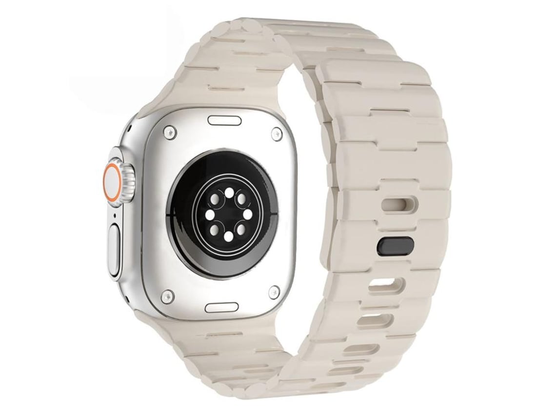 Bracelete para Apple Watch 46/49/45/44mm Aço Inoxidável com Fecho Magnético Norman Laranja Titânio XIAOMOYU