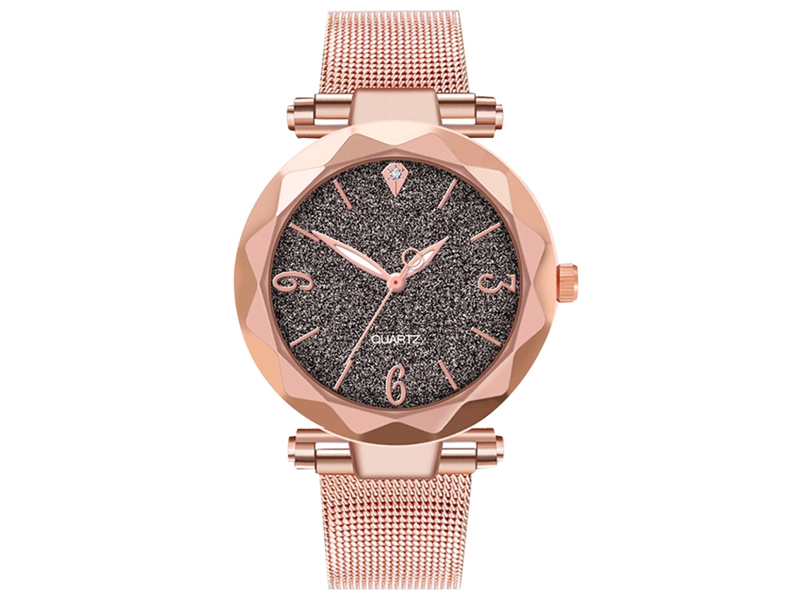 Reloj De Cuarzo Para Hombre Y Mujer Con Correa De Acero Dial Colorido Pareja Casual (negro)