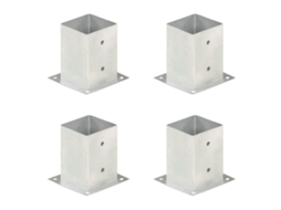 Vidaxl Suportes Para Postes 4 Pcs Metal Galvanizado 101 Mm
