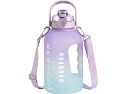 2026 botella de Água Linjou 2.2l Sem Bpa com Canudo e Marcos de Tempo Gradiente Roxo Azul