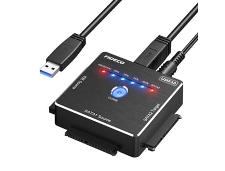 Adaptador Fideco Hdd Ssd Para Usb 3.0 Com Clonagem De Unidade Sata Ide