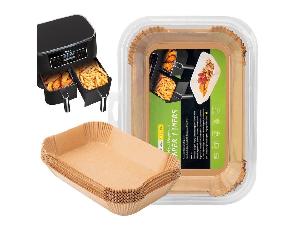 2026 línea Desechable para Freidora de Aire Ninja Dual, 100 Piezas de Papel Manteca Rectangular Antiadherente
