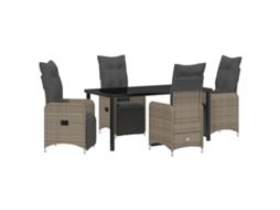 Conjunto de Jantar para Jardim 5 Pcs Cinzento Vime Pe MAISON EXCLUSIVE