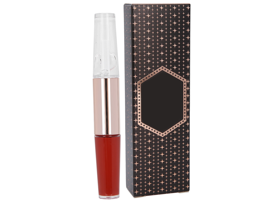 Brillo Labial Impermeable Raincoat De Color Duradero Hidratante Lip Glaze 4.6g+4.6g(196 Naranja Cinabrio)