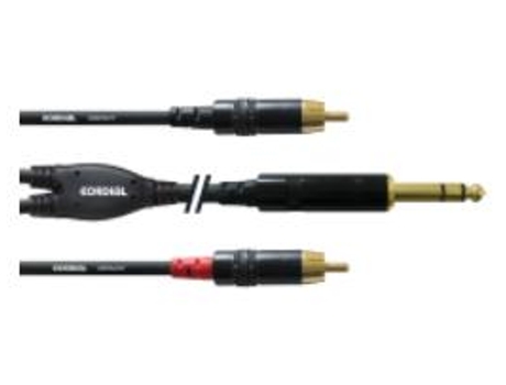 Cabo de Áudio CORDIAL Cfy 1.5 Vcc 2 X Rca 6.35Mm Preto